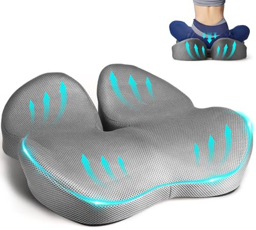 Fwiull Sitzkissen, Hochwertiger Memory-Schaum Sitzkissen, L Sitzkissen Orthopädischer, Stress Abbauen, Ischias, Ergonomische Sitzkissen zur Auto, Sofa, Büro