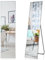 COSTWAY Miroir sur Pied 3 en 1, 160 x 40 cm, Grand Miroir en Pied, Verre Incassable, Sangle d’Attache Reglable, Tampons EVA, Miroir Mural Rectangulaire pour Chambre, Salon, Entrée, Argent