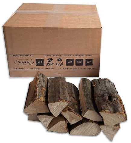 Eichenholz | 100% Eiche Brennholz Brennholz Ofenfertig | Holz für Kamin | Holz für Feuerschale | Lagerfeuer Holz | Grill Holz - Feuerholz für Feuerschale | Kaminholz Trocken (25cm) (30 Kg)