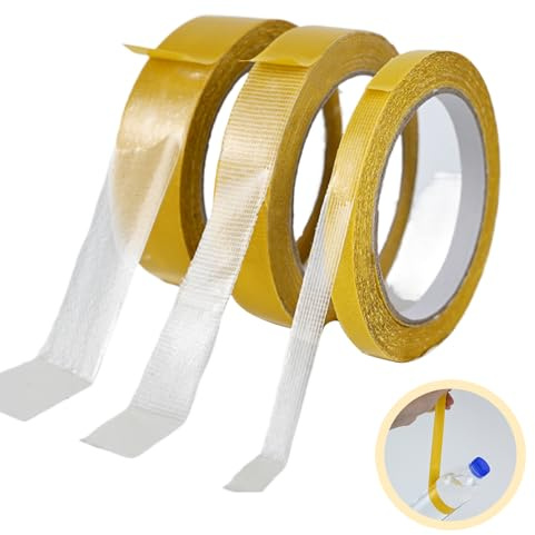 60m Teppichklebeband Extra Stark Doppelseitiges Klebeband Transparent | Handreißbares Universalklebeband 3 Breiten 10/20/30mm x 20m für Teppich, Foto, Wand, Küche und Zuhause