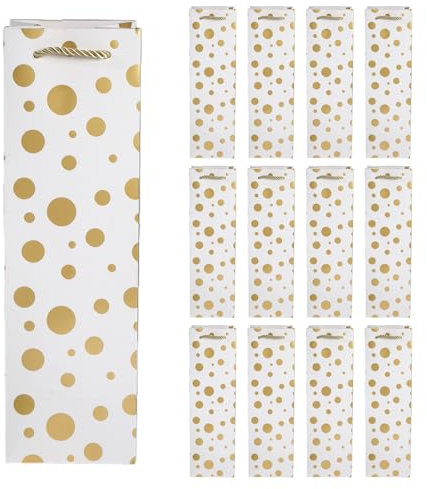 Lot de 12 sacs cadeaux pour bouteilles - Sacs cadeaux élégants pour bouteille de vin, champagne