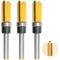 3 Pcs 1/4 Inch Shank Flush Trim Pattern Bit Sets Professional Wood Top Woodworking Milling Cutter Tool Bearing Flush Trim Router Bit for Woodworking Groove Chisel Bits 11mm,20mm,25mm