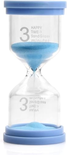 Sanduhr für Kinder Buntes Sanduhren Sand Timer 3 Minuten Zähneputzen Zeitanzeige Zeitmesser Sanduhren Glas Timer Klassenzimmer Spiel Küche Zuhause Büro Dekoration