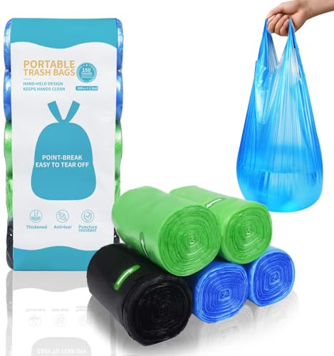 O2frepak Noir Sac Poubelle 15 Litres,Sac Poubelle Haute Résistant(150Unités,Colorés)