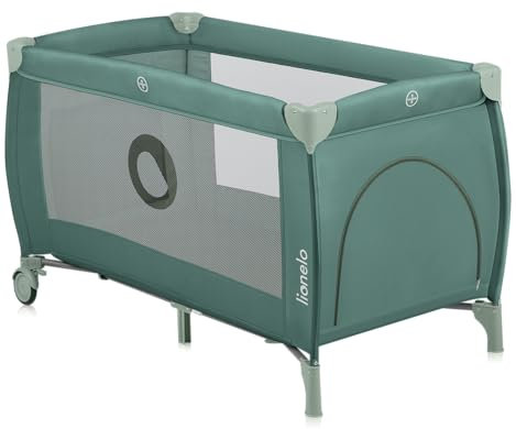 Lionelo Stefi Plus 2-in-1 Reisebett und Laufstall bis 15 kg Babybett Kinderreisebett mit Matratze Seitlicher Eingang mit Reißverschluss Hochwertige Schaumstoffmatratze
