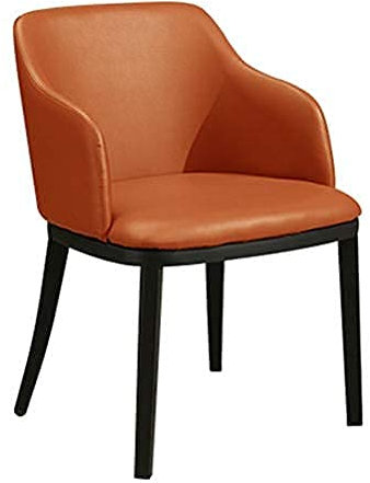 Moderner Ledersessel für Esszimmer, Küche, Büro, Konferenzraum, Orange