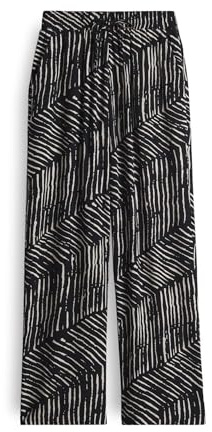 OPUS Damen Wide Leg Pants | MAROU Palm Leaves Wide Leg Pants mit Komfortbund Black, 44
