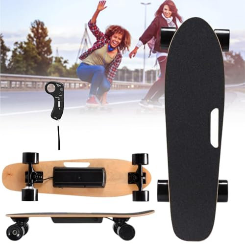 Skateboard électrique avec télécommande, vitesse maximale de 35 km/h, moteur moyeu de 350 W, longboard électrique pour adultes
