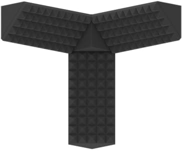 Lenacustica Corner Bass Trap Pyramidenförmige Akustikplatte, 3 Paneele 25 x 50 cm + 1 Würfel, zur akustischen Behandlung von Niederfrequenzen (grau)