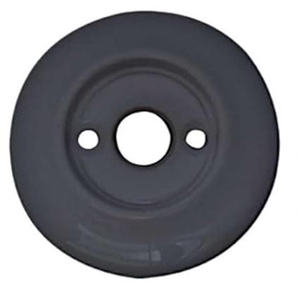 KOOPLES HARDWARE Replacement Roses for Porcelain Door Knobs – Solid Brass Backplates for Ceramic Handles – Traditional Fixing Rose Set for Interior Doors (Black, 60mm)