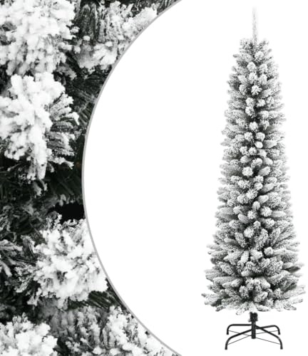 Alberi di Natale artificiali con neve floccata, 180 cm, PVC e PE