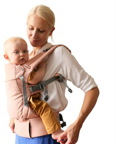 Beco Gemini 2.0 Porte-Bébé Naissance à Bambin, 4 Positions, Rose | Rembourrage M-Cloud, Assise Ergonomique Physiologique, réglage complet pour chaque parent, évolutif avec l'enfant.