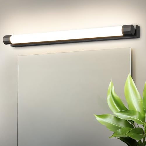Laittiin LED Spiegelleuchte Bad Schwarz Spiegellampe 50CM Badlampe Wand | 10W Wandlampe Badezimmer Modern 4000K Neutralweiß Wandleuchte IP44 Spiegelschrank Beleuchtung für Badschrank Spiegelschrank