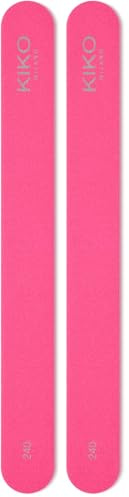 KIKO Milano Nail File Universal, Lime Professionnelle Pour Ongles Naturels, Grain Unique 240/240 (Lot de 2)