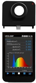 Digital Light Meter, HPCS-330P Plant Photosynthetic Photon Flux Density Meter, Illuminance And Color Temperature, PPFD Tester For Optical Testing,easy to carry
