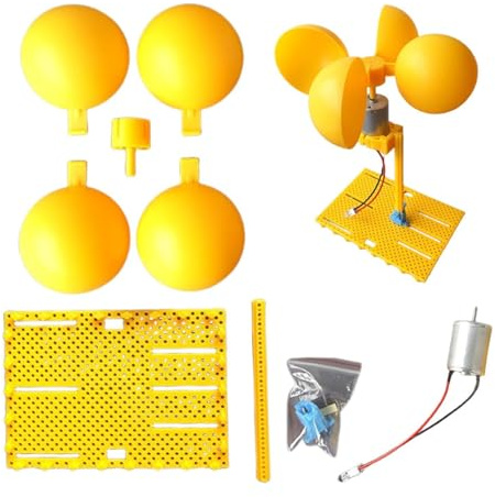 Wind Mill Generator Kit With LED Light Educational 15x15x18cm ABS Wind Mill Generators Kits Electricity Generator Kids Science Kit For Classroom Balcony Courtyard Outdoor Camping Education