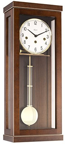 Hermle 70989-030141 Progressistische Wanduhr 1 2 Std. Schlag, Nussbaum 57cm x 22,5cm x 13 cm