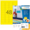 HERMA 4544 Farbige Etiketten gelb, 100 Blatt, 45,7 x 21,2 mm, 48 pro A4 Bogen, 4800 Stück, selbstklebend, bedruckbar, matt, blanko Papier Farbetiketten Aufkleber