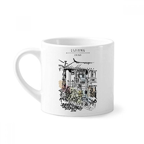DIYthinker Eine Nette Gasse in Dali China Mini-Kaffeetasse Weiße Keramik Keramik-Schale mit Griff 6 Unzen Geschenk Mehrfarbig