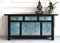 OPIUM OUTLET Chinesisches Sideboard asiatische Kommode Schrank orientalisch Büffet Anrichte Vintage Shabby Chic Stil türkis-schwarz