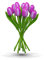 MomoMoments Tulpenstrauß aus Holz für die Liebste, 9 Holztulpen, 34 cm hoch, handbemalt, Blumenstrauß, Holzblumen, Muttertag, Frauengeschenk, Made in Holland (Violett/Weiß)