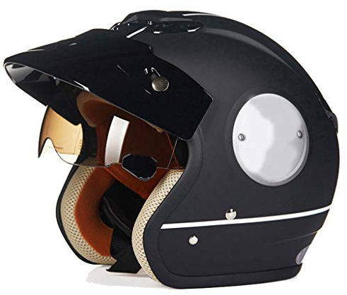 GAOZ Casque Ouvert Moto Jet Visiere Pare Soleil Vintage Chopper Homme ET Femme Demi-Jet Retro HOMOLOGUÉ Cruiser