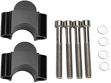 Riser per Manubrio, Morsetto per Montaggio su Riser per Manubrio in Alluminio da 7/8 Pollici Adattatore di Altezza da 28 MM per ATV Moto(Nero)