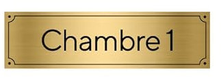 Plaque de porte pour chambre personnalisable avec un numéro (GRAV0008) - Or brossé - Or brossé -