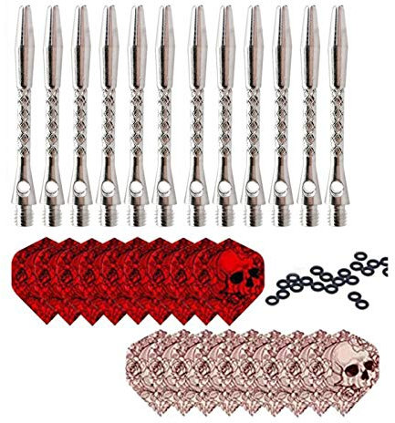 ToBeIT Dart shafts Dartpfeil-Schäfte Silber Dart Flights Dart gummiringe Dart zubehoer (Silber 12pcs)