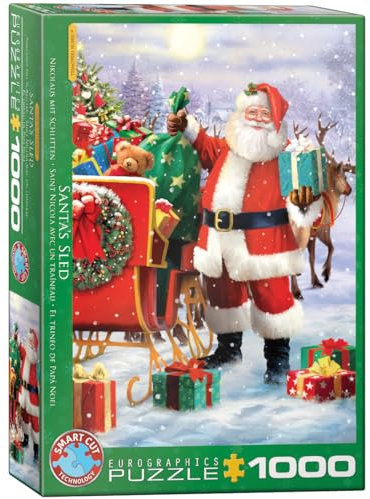 Eurographics 1000 Teile - Nikolaus mit Schlitten von Simon Tread, White