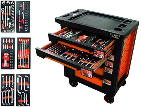 Servante d'atelier équipée clés + douilles 112 outils