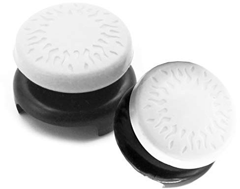 TEUVO Thumbsticks, Silicona Thumbsticks Grips Gorras para PS5 Joystick y para PS4 Joystick a Ayuda con Control y Reducir Pulgarcito Fatiga, Blanco, 2 Pcs