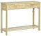 HOMCOM Console Table d'appoint dim. 100L x 30l x 76H cm 2 tiroirs façades cannage en rotin étagère MDF Aspect Bois Clair