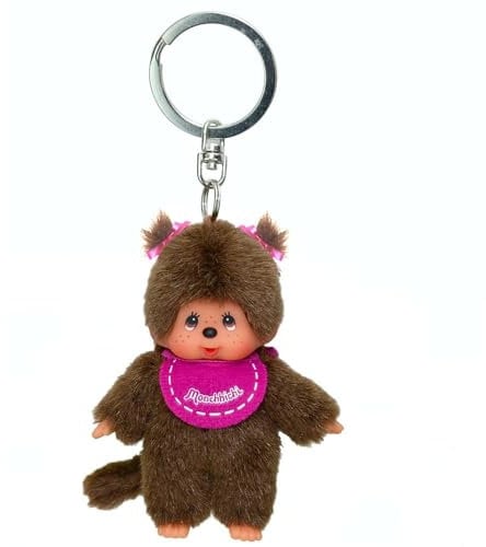 Sekiguchi Mädchen rosa Anhänger | 10 cm Monchhichi Schlüsselanhänger