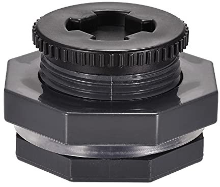 sourcing map PVC Schotttankadapter mit Steckfitting G1 Gewinde für Regeneimer Wassertanks Teiche 1 Set