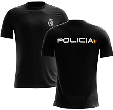 SERPOLICIA Camiseta de la Policía Nacional CNP Negro S