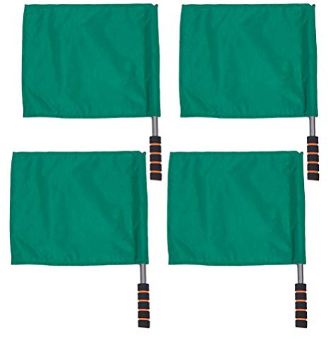 Sewroro 4pcs Sports Linesman Flags Referee Flag Flag Track and Field Events Flags with Stainless Steel Pole Stick (Green)