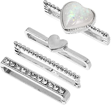 ULTECHNOVO Uhrenarmband-Charms, dekorative Ringe, Schlaufen-Set, kompatibel mit Uhr, 38 mm, Silikon-Armband, Charms, Uhrenarmbandzubehör, Silber