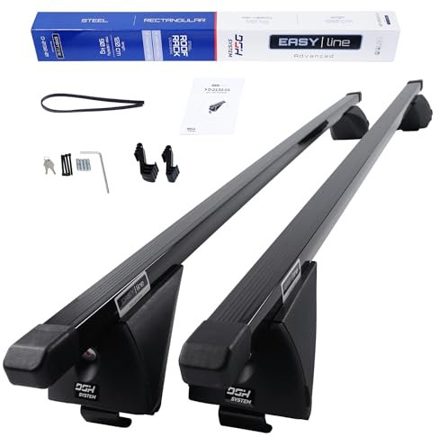 DGH SYSTEM Kompletter Stahl-Dachträger Relingträger Easy Line Advanced 120 cm kompatibel mit Opel Zafira B Family MPV 2011-2014 mit geschlossener Dachreling, abschließbar, Nutzlast 90 kg