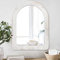 AAZZKANG Espejo de pared de arco rústico con marco de madera, 50 x 40 cm, colgante decorativo para dormitorio, baño, decoración del hogar de granja, color blanco