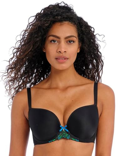 Freya Show-Off Moulded Plunge T-Shirt Bra Black Black 36DD