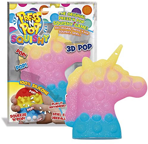 Press N Pop Craze PressNPop Squishy, Fidget Toy sensorisches Anti Stress Spielzeug für Kinder Erwachsene Bubble Set Herzform Bunte Motive 42014, wunderschöne Farbkombinationen