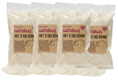 NATURAL Soft Hamster Bedding for Rabbits, Guinea Pigs, Gerbils, mice, and pet birds (4 X 20g)