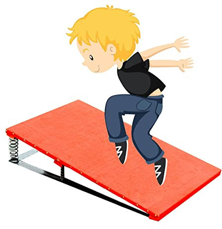 YXXSDP Turnen Sprungbrett Gewölbe Gymnastik Sprungbrett Mit Federn, Tragbar Gebogen Elastische Rampe Sprungbrett, Für Weitsprung/Leichtathletik/Purzelbaum, Schule Zuhause Turnhalle