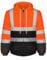 Graunton Warnschutz Pullover Herren Mit Reißverschluss, Warnschutzjacke für Männer und Frauen，Reflektierendes Sweatshirt für Baustelle，Flughafen，Aktivitäten im Freien， Orange Schwarz, L.