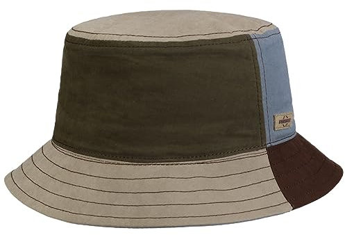 Stetson Waxed Cotton Colour Block Fischerhut - Mehrfarbiger Hut - Bucket Hat mit Baumwollfutter - Wasserabweisend & knautschbar - Herbst/Winter - Unisex beige-braun L (58-59 cm)