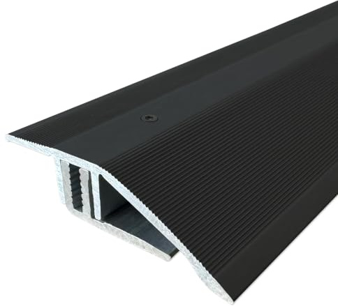 ufitec Profilsystem für Parkett- und Laminatböden - für Belagshöhen von 7-16 mm - viele Farben lieferbar (Niveauausgleichsprofil | 90 cm lang, Bronze Dunkel)