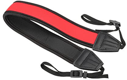 PATIKIL Camera Strap, 1.6 Wide Neoprene Adjustable Soft Elastic Shock-proof Neck Shoulder Rope Holder for Outdoor Photography Camera, Red