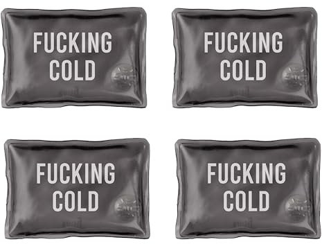 FISURA - Origineller Handwärmer.Origineller Mini-Gel-Handwärmer. Wiederverwendbarer Taschenwärmer. Für Aktivitäten im Freien. (Packung mit 4 Stück Cold, Schwarz)