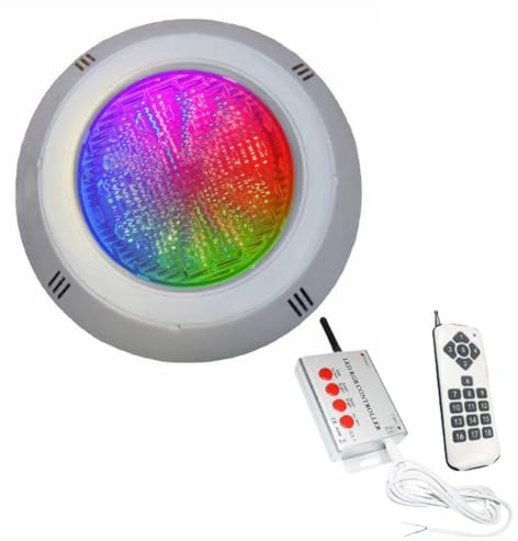 Genérico Focos Led para Piscina Mod-2 18w con Control modulador y mando IP8 12V (Necesario Modulador y Mando) (1 Foco + 1 Modulador + 1 Mando)